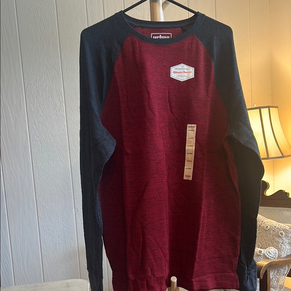Urban Pipeline Red and Black Long Sleeve Tees